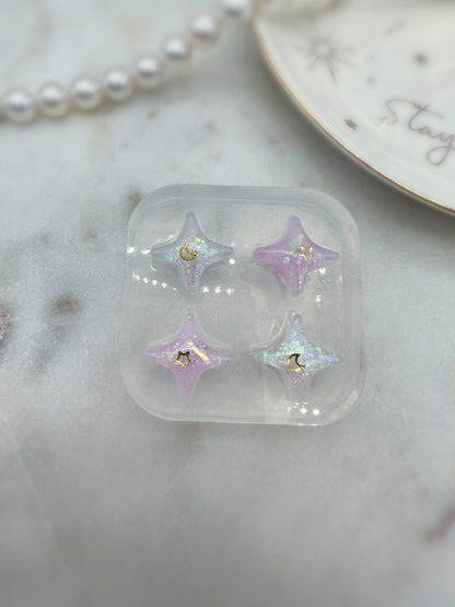 Mini Sparkle 4-point Star Stud Earring Mold