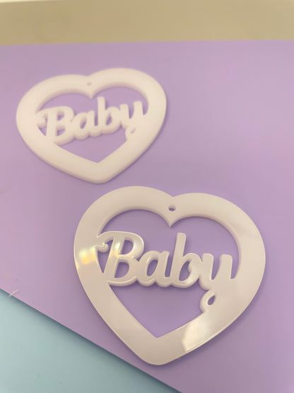 5cm Baby Word Heart Dangle Earring Mold