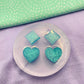 Card suit square and hearts stud earring mold
