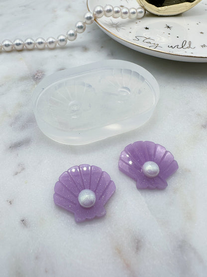 2.3 cm Mermaid Pearl on Seashell Stud Earring Mold