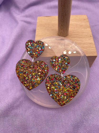 Double Heart Dangle Earring Mold