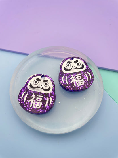 Small Japanese Daruma Wish Dolls New Year Dangle Earring Mold