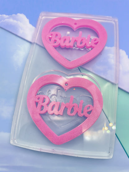 5cm Barbie Slogan Heart Dangle Earring Mold