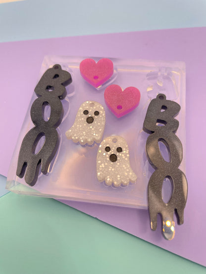 Boo heart Ghost Set Dangle Earring Mold