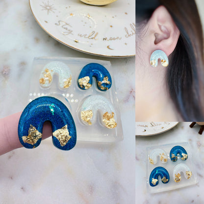 2.2cm Predomed Organic Arch Shape Stud Earring Mold