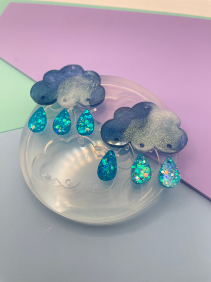 Rainy Clouds Dangle Drop Earring Mold