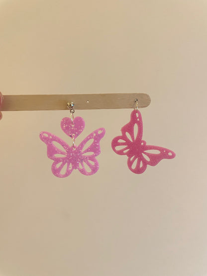 Heart butterfly dangle earring mold