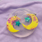 Crescent Moon With little dangly Star Dangle Earring Mold