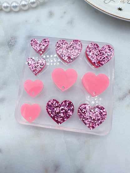 Heart Earring Stud Topper Palette Mold