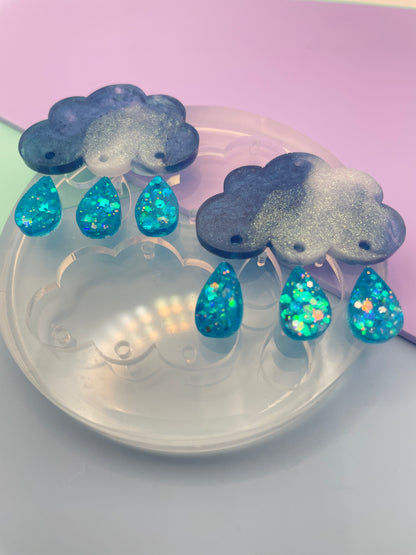 Rainy Clouds Dangle Drop Earring Mold