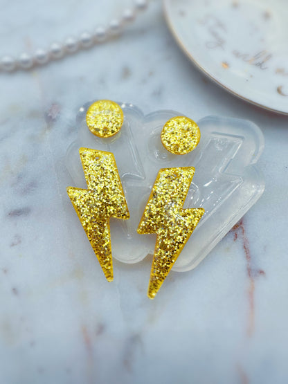 5cm Predomed Lightning Bolt Dangle Earring Mold