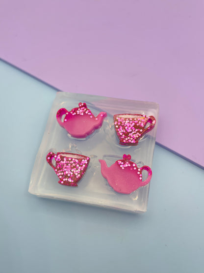 Mini Teapot Teacup set Stud Earring Mold