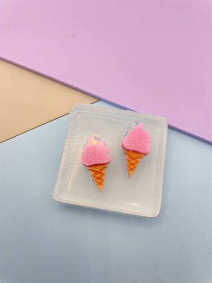 Mini Soft Ice Cream Cone Stud Earring Mold