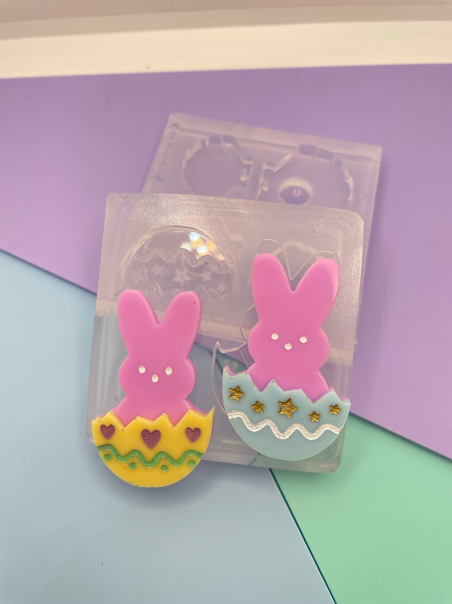 Easter Egg Peeps Bunny Brooch Dangle Earring Mold