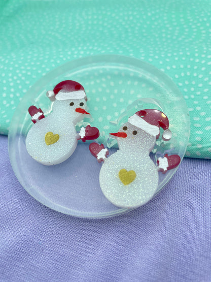 Christmas Snowman Dangle Earring mold