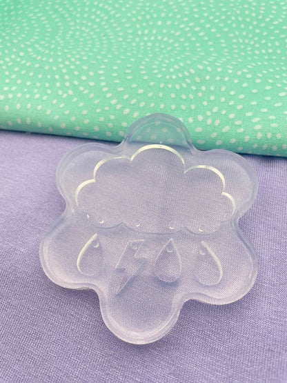 Rainy clouds stormy weather brooch pendant mold