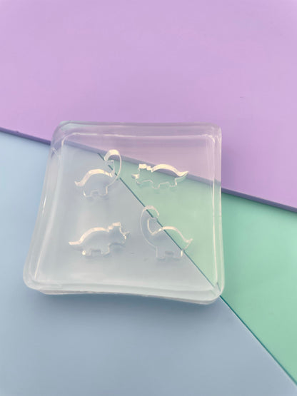 Mini Dino Stud Earring Mold Triceratops & Diplodocus/ Brontosaurus