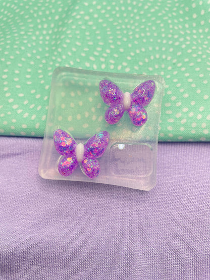 3D butterfly cabochon Dangle Earring Mold drilling required