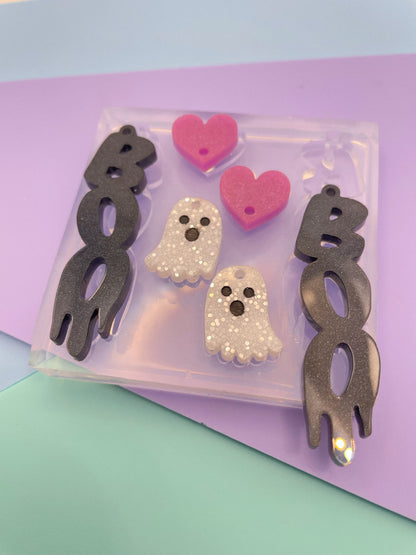 Boo heart Ghost Set Dangle Earring Mold