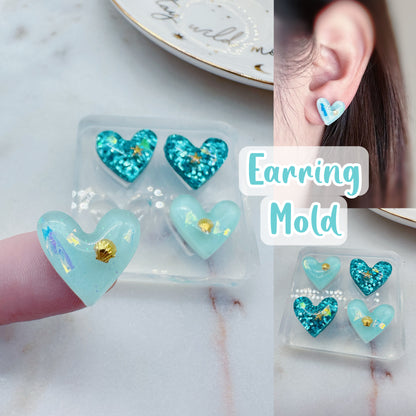 Predomed 1.5 cm Heart Stud Earring Mold