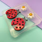 3 cm Ladybug Love bug Daisy Flower Brooch Dangle Earring Mold