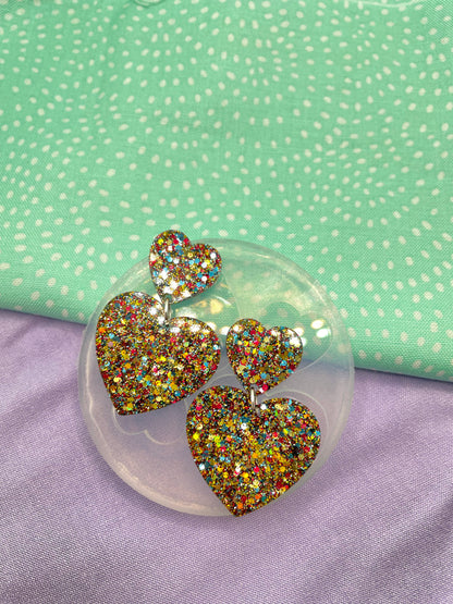 Double Heart Dangle Earring Mold