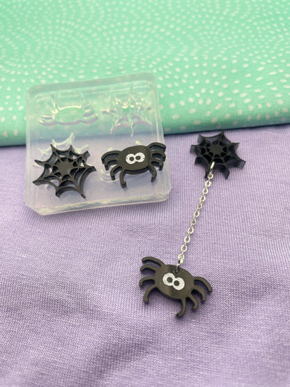 Mini Spider Stud or Small dangle earring mold Halloween Special