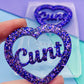 5cm Cunt Slogan Word Heart Dangle Earring Mold