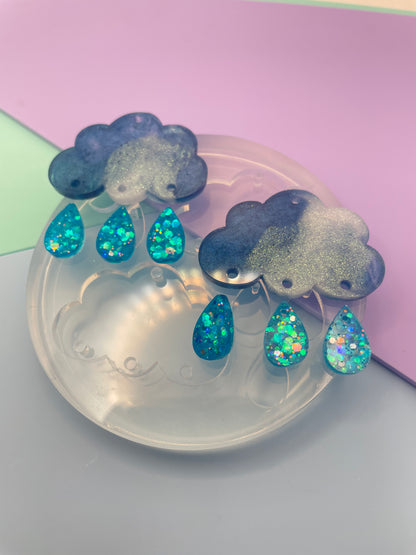 Rainy Clouds Dangle Drop Earring Mold