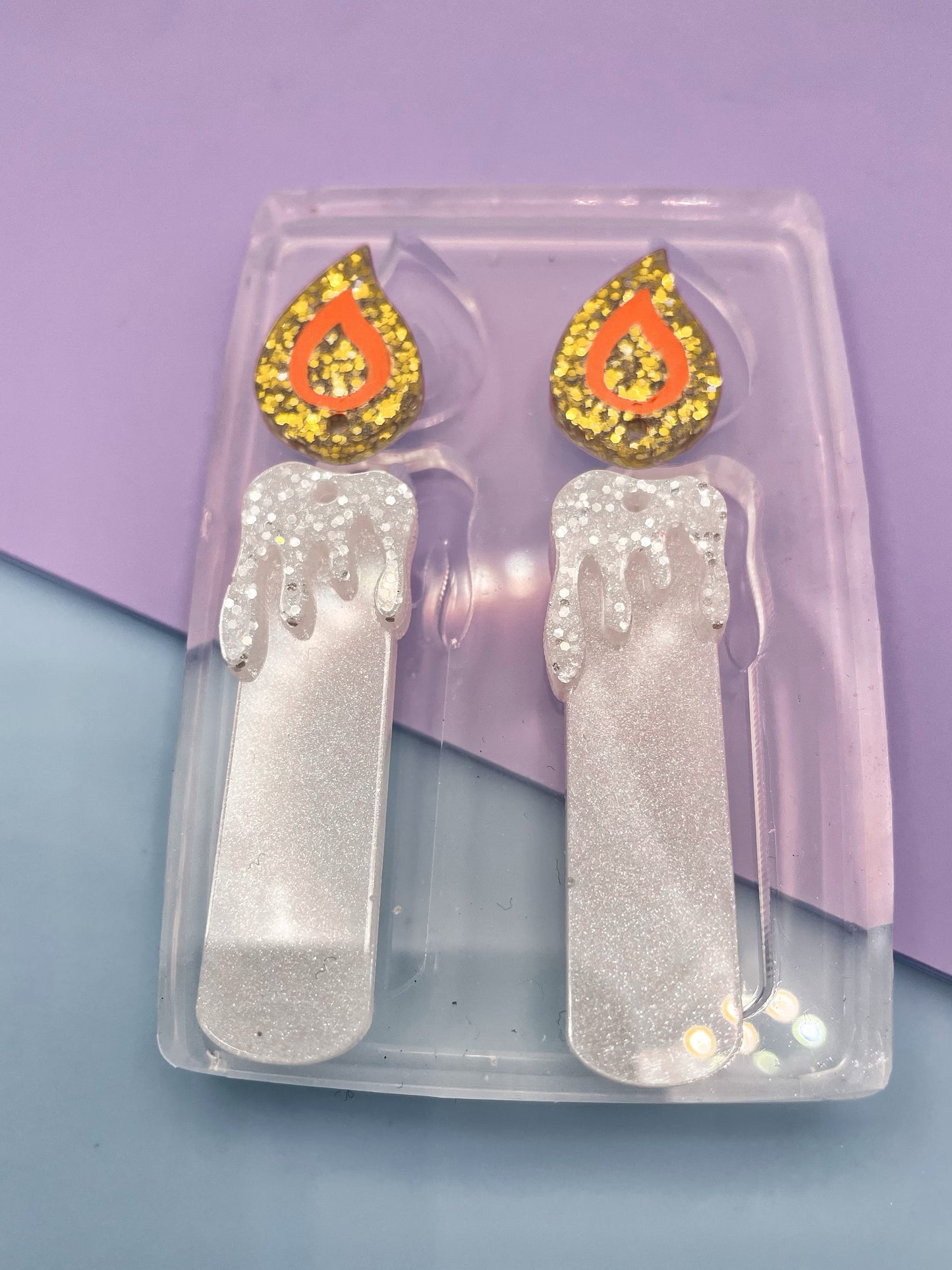 Layered Candle Light Dangle Earring Mold
