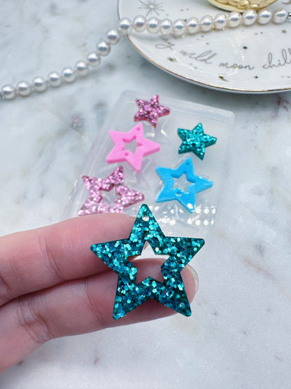 6cm Triple Star Dangle Earring Mold