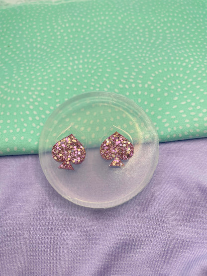 Card suit spade stud earring mold