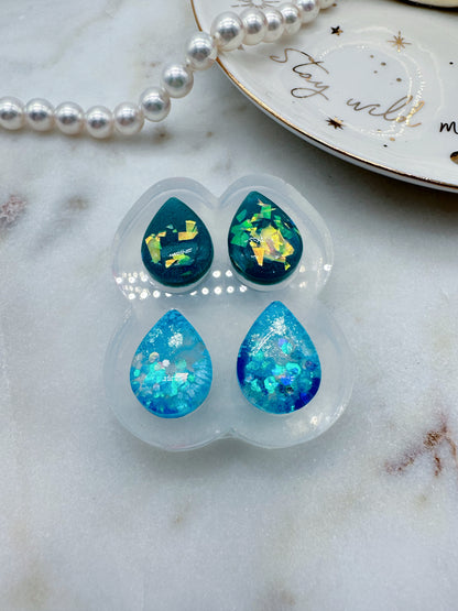 2023 Resized Predomed Water Drop Shape Stud Earring Mold