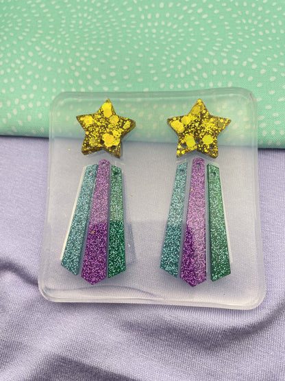 Long Shooting Star dangle earring mold space travel