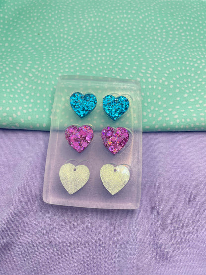 1.5 cm Small Heart Dangle Earring Mold Predrilled