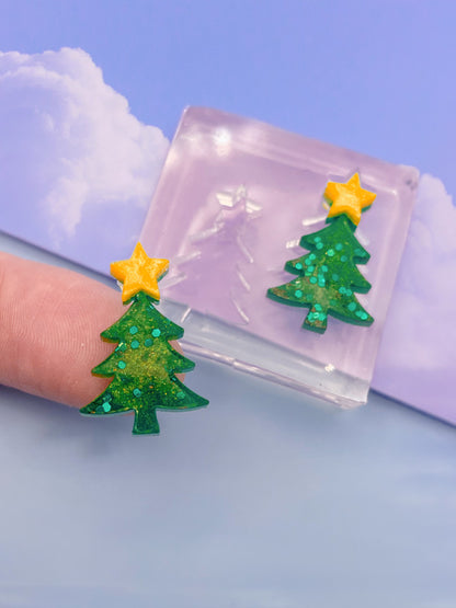 Mini Christmas Tree with Star Stud Earring Mold