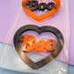 5cm Boo Word Heart Slogan Dangle Earring Mold Halloween