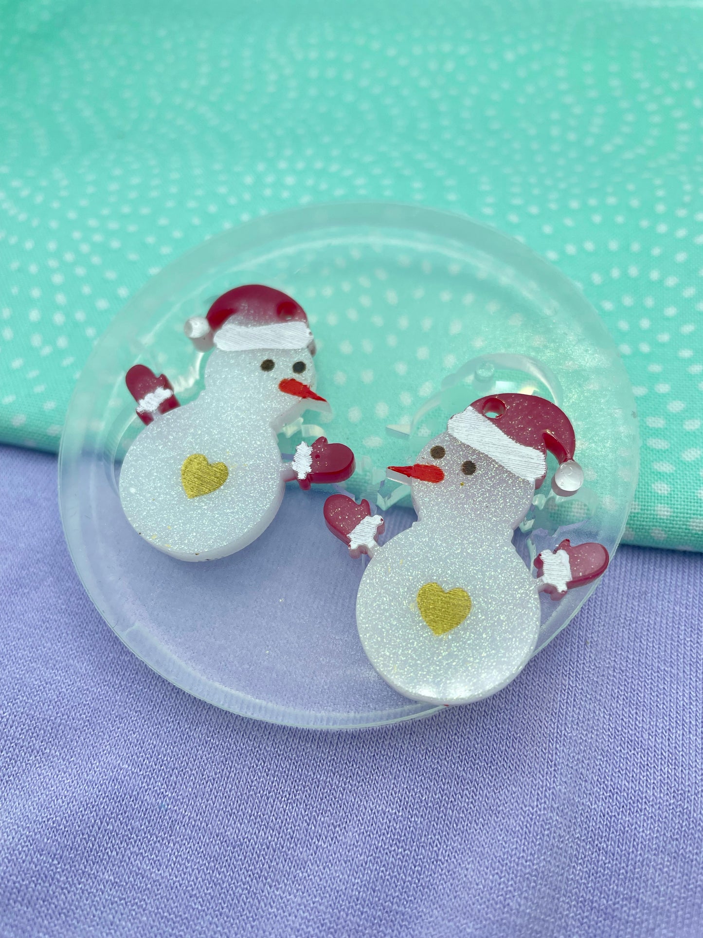 Christmas Snowman Dangle Earring mold