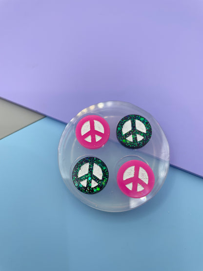 1.5 cm Peace symbol Stud Earring Mold