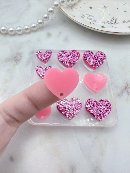 Heart Earring Stud Topper Palette Mold