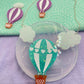 Large Hot Air Balloon with clouds Link necklace brooch Pendant mold