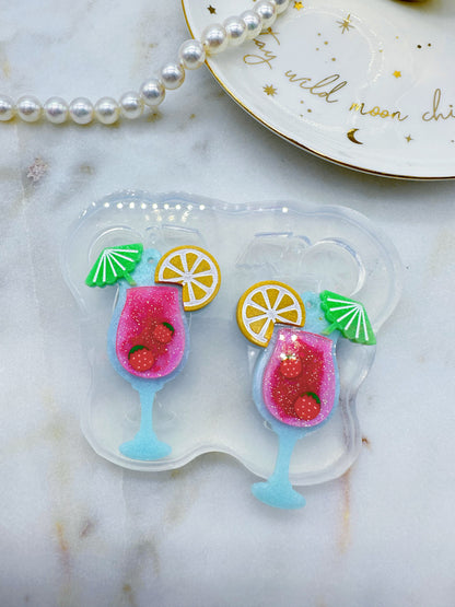 Citrus Cocktail Glass Dangle Earring Mold