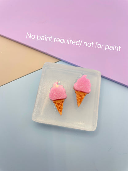 Mini Soft Ice Cream Cone Stud Earring Mold