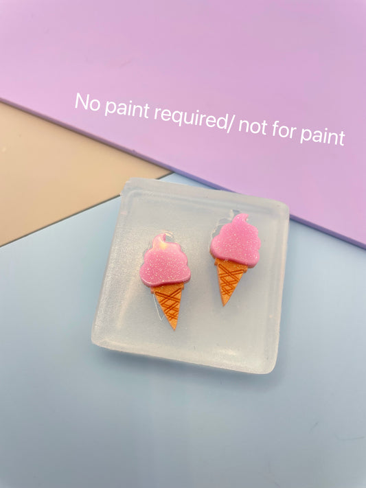 Mini Soft Ice Cream Cone Stud Earring Mold