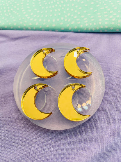 2cm Crescent Moon Charm Dangle Earring Mold