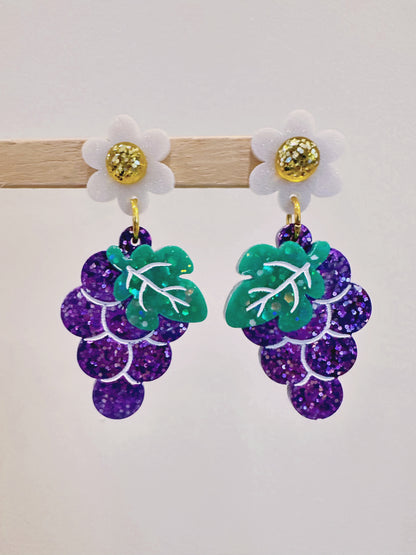 Grape with Flower Dangle Earring Mold