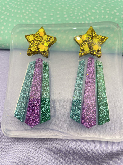 Long Shooting Star dangle earring mold space travel