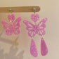 Heart butterfly dangle earring mold