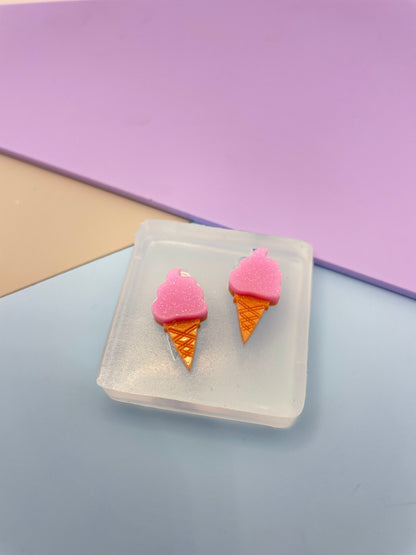 Mini Soft Ice Cream Cone Stud Earring Mold