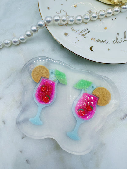 Citrus Cocktail Glass Dangle Earring Mold